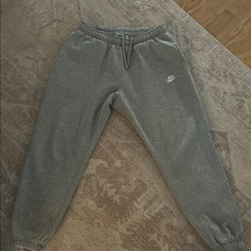 Nike Gray Jogger Sweatpants with Elastic Cuffs